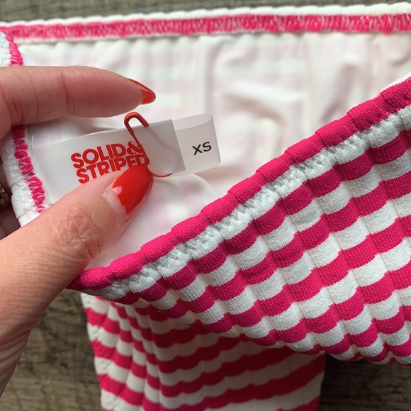 Solid & striped pink and white bikini bottoms XS - Picture 3 of 5